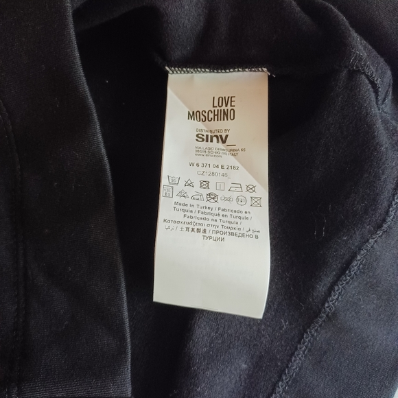 NWOT, LOVE MOSCHINO EMBELLISHED FRENCH TERRY SWEATSHIRT. - Picture 6 of 10